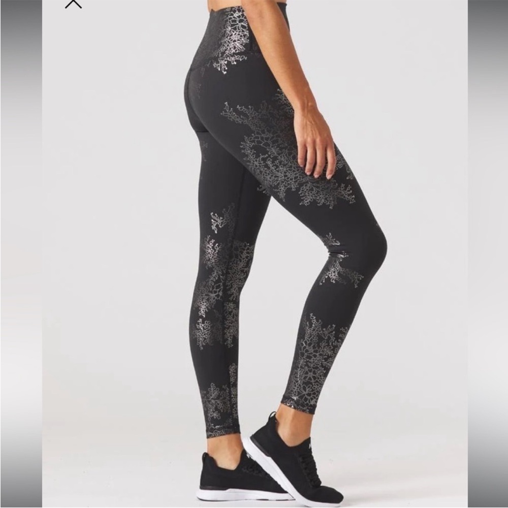 Glyder Black and Silver Leggings for Active Comfort